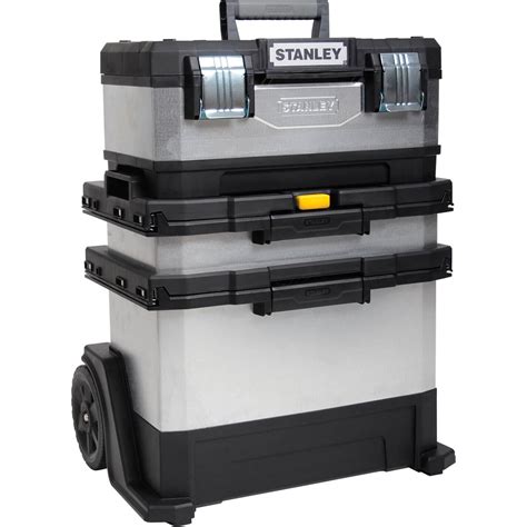 stanley metal rolling tool box|stanley stackable storage boxes.